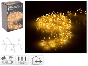 Deco 240 Φωτάκια MicroLED - 2.4 Μέτρα + 5 Μέτρα σύνδεσης , Πυκνή Διάταξη, Ασημί συρμάτινο καλώδιο - Θερμό λευκό