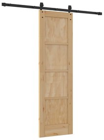 vidaXL Συρόμενη Πόρτα Φυσικό και μαύρο 61 x 198.5 εκ.