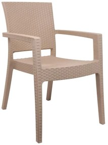 Πολυθρόνα βαρέους τύπου ZEUS απο PP σε χρώμα cappucino 58x57x89