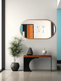 Stewehome Διακοσμητικός καθρέφτης τοίχου MDF οβάλ 90x50 cm