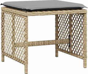 vidaXL Σετ Τραπεζαρίας Κήπου 13 τεμ. Μπεζ Συνθ. Ρατάν με Μαξιλάρια