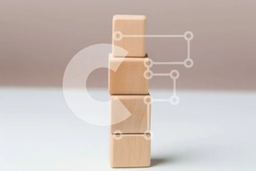 Intra Συλλεκτικό Ξύλινο Παζλ Plywood  4mm - Πολύχρωμος ξύλινος πύργος με τρία τετράγωνα Σε Ξύλινο Κουτί - Διαστάσεις: 10x10 cm – 25 κομμάτια