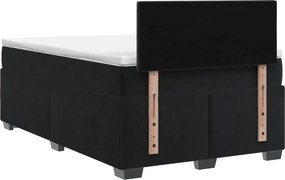 vidaXL Κρεβάτι Box Spring με Στρώμα και LED Μαύρο 120 x 190 cm Βελούδο