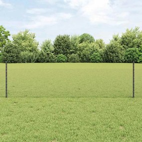 vidaXL Εξωτερική εξάγωνη περίφραξη με στήλη 50 x 0,5 μ Γκρι Δίχτυ