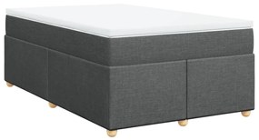 vidaXL Κρεβάτι Boxspring με Στρώμα Σκούρο Γκρι 120x200 εκ. Υφασμάτινο