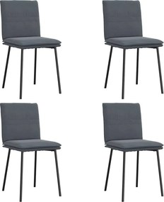 vidaXL Καρέκλες Τραπεζαρίας 4 Τεμ. Σκούρο. Γκρι Βελούδινες