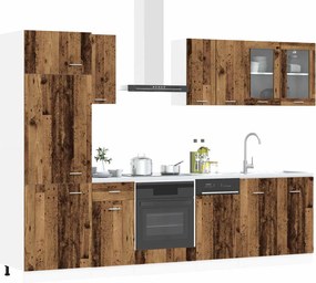 vidaXL Μονάδα κουζίνας Lyon 8 pcs Παλαιωμένο ξύλο Επεξεργασμένο Ξύλο