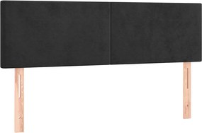 vidaXL Κρεβάτι Boxspring με Στρώμα Μαύρο 140x190 εκ. Βελούδινο