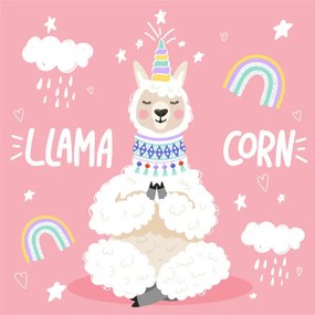 Εικονογράφηση Cute cartoon alpaca with a unicorn, Iryna Reshetniak