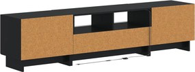 vidaXL 5 Τεμάχια LED Τηλεοπτικού Ντουλαπιού Μαύρο Επεξεργασμένο Ξύλο