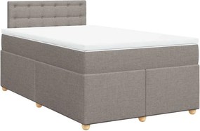 vidaXL Κρεβάτι Boxspring με Στρώμα Taupe 120x190 εκ. Υφασμάτινο