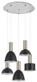 SE21-NM-4-5BL-MS123 ADEPT FLEX Nickel Matt Pendant Black Metal Shade+