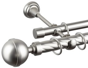 Κουρτινόβεργα διπλή twist Odiseu 25/19 – χρώμιο ματ - 300 cm