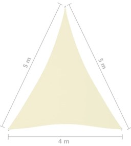 Πανί Σκίασης Τρίγωνο Κρεμ 4 x 5 x 5 μ. από Ύφασμα Oxford - Κρεμ