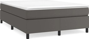 vidaXL Κρεβάτι Boxspring με Στρώμα Γκρι 180x200 εκ. Συνθετικό Δέρμα