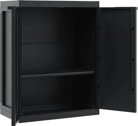 vidaXL Ντουλάπι Αποθ. Εξ. Χώρου Μαύρο 65x37x85 εκ. Πολυπροπυλένιο