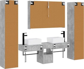 vidaXL Σετ Επίπλων Μπάνιου 6 pcs Γκρι Σκυροδέματος