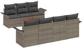 vidaXL Σετ Καναπέ Κήπου 8 pcs Γκρι Πολυ ράταν
