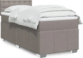 vidaXL Κρεβάτι Boxspring με Στρώμα Taupe 90x190 εκ.Υφασμάτινο