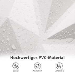 Costway Σετ 50 τμχ Διακοσμητικά Πάνελ PVC Diamond 30x30 εκ. Λευκό HZ10349WH