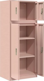 vidaXL Ντουλάπι αποθήκευσης 2 τμχ. Ροζ 60 x 40 x 145 εκ Ατσάλι