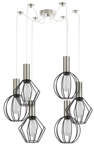 Φωτιστικό Οροφής  SE21-NM-4-BL6-GR12 ADEPT FLEX Nickel Matt Pendant Black Metal Grid+ - 51W - 100W - 77-8923