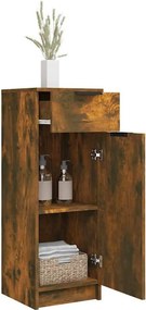 vidaXL Ντουλάπι Μπάνιου Καπνιστή Δρυς 32x34x90 εκ. Επεξεργασμένο Ξύλο