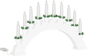 vidaXL Χριστουγεννιάτικος Κεφαλόσκαφος με 10 LED Κεριά Λευκό