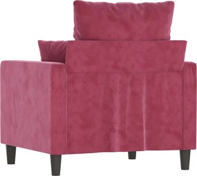 vidaXL Πολυθρόνα Σαλονιού Μπορντό 60 εκ. Βελούδινη