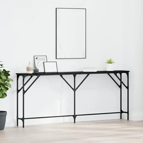 vidaXL Τραπέζι Κονσόλας Μαύρης Δρυός 180x23x75 εκ. Κατασκευασμένο Ξύλο