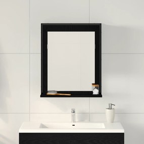 vidaXL Καθρέφτης μπάνιου  Μαύρο Δρυς 50x12x60 εκ. Επεξεργασμένο ξύλο