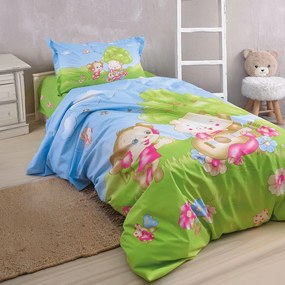 Κουβερλί Παιδικό Chicaboo (Σετ 2τμχ) Green-Blue Ρυθμός  Semi-double 160x240cm 100% Βαμβακοσατέν