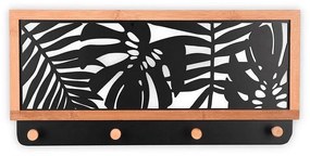Κρεμάστρα Τοίχου Jutta 1560102 47x21x4,5cm Natural-Black Mirrors &amp; More Wood