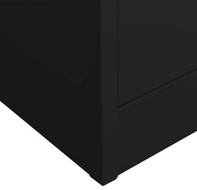 vidaXL Ντουλάπα Γραφείου 90 x 40 x 180 εκ. Μαύρη Ατσάλινη