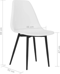 vidaXL Καρέκλες Τραπεζαρίας 6 τεμ. Λευκές από Πολυπροπυλένιο