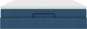 vidaXL Οθωμανικό κρεβάτι με στρώμα μπλε 180x200cm ύφασμα