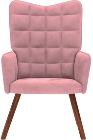 vidaXL Πολυθρόνα Relax Ροζ Βελούδινη