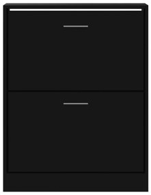 Παπουτσοθήκη Μαύρη 63x24x81 εκ. από Επεξεργασμένο Ξύλο - Μαύρο
