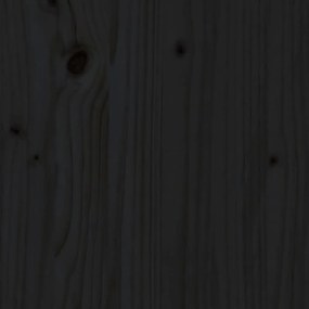 vidaXL Κεφαλάρι Κρεβατιού Μαύρο 105,5 x 4 x 100 εκ. Μασίφ Ξύλο Πεύκου