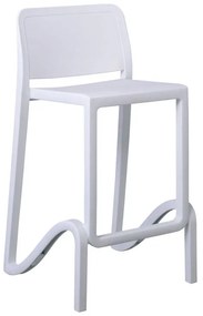 GIANO Σκαμπό BAR με Πλάτη, PP-UV Άσπρο, Στοιβαζόμενο, Ύψος Καθίσματος 75cm -  46x47x75/100cm