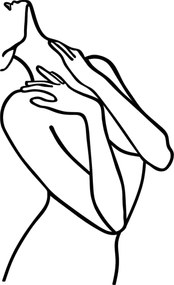 Decorative Metal Wall Accessory Woman Lines Black