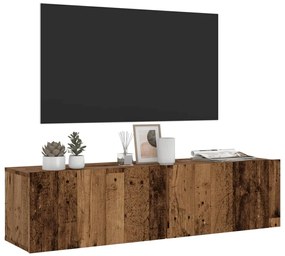 Ντουλάπι Τηλεόρασης Τοίχου Παλιό Ξύλο 120x30x30 εκ Επ. Ξύλο 856020