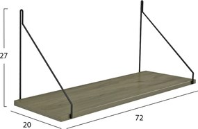 ΡΑΦΙ ΤΟΙΧΟΥ AGILAN ΜΕΛΑΜΙΝΗΣ HM9183.12 OLIVE GREY 72x20x27Y εκ.