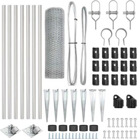 vidaXL Στύλος Περιφράξεων Ασημί 10 x 0,4 μ (13 mm πλέγμα) Ατσάλι