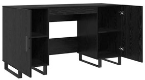 vidaXL Γραφείο με ράφι Μαύρη δρυς 140 x 50 x 75 εκ. Επεξεργασμένο ξύλο