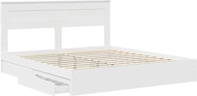 vidaXL Κρεβάτι Αποθήκης Λευκό 180 x 200 cm Επεξεργασμένο ξύλο