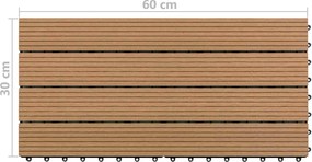 vidaXL Πλάκα Κατασκευής 6 τμχ. Καφέ 60 x 30 cm WPC