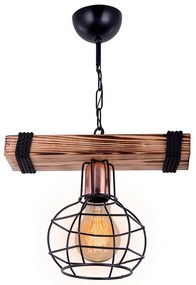 Φωτιστικό οροφής PWL-1033 pakoworld Ε27 καρυδί-μαύρο 28.5x15x50εκ