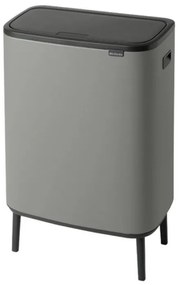Κάδος Brabantia Bo Touch Hi 1001266, 2x30 l, Στεγανή εφαρμογή στον τοίχο, Ρύθμιση ποδιού, Ορυκτέλαιο με επικάλυψη, Γκρι