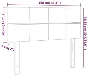 vidaXL Κεφαλάρι Κρεβατιού LED Taupe 100x5x78/88 εκ. Υφασμάτινο